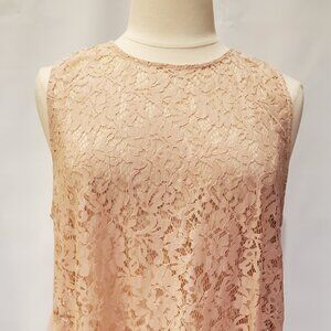 Loft Peachy Pink Lace Top 2X